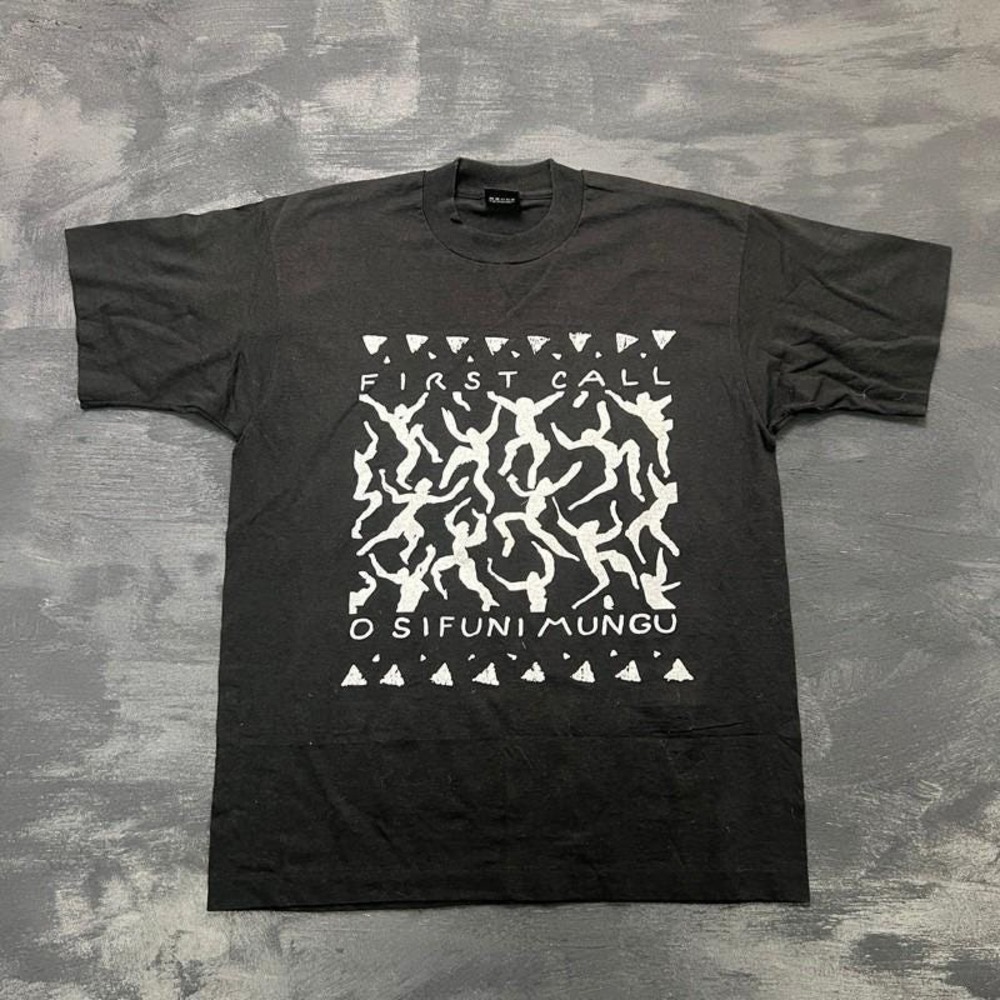 Vintage First Call Shirt Mens Large Black 1990s O Sifuni Mungu